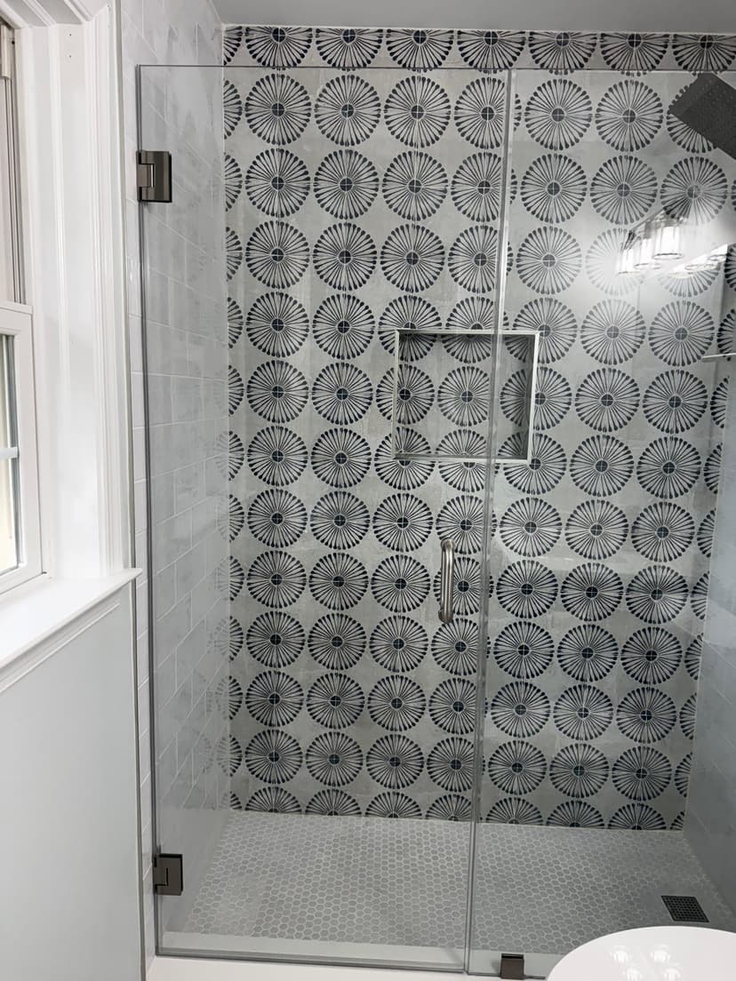 Bathroom shower tile, in progress