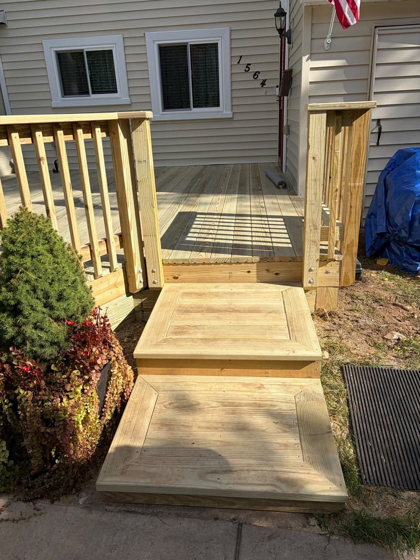 Deck steps, under construction