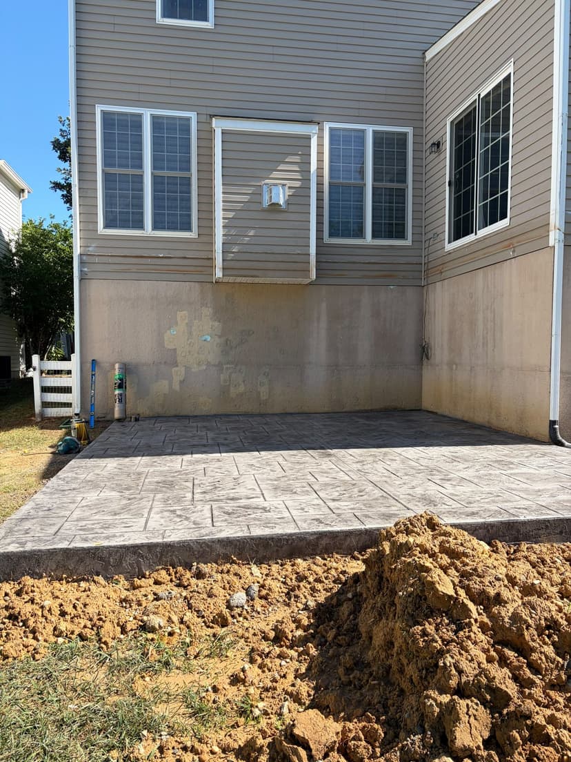 Exterior patio, preparation stage