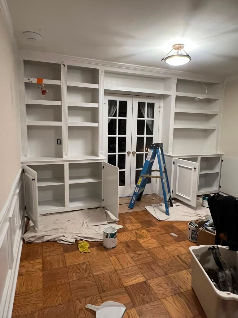 Built-in shelving, in progress