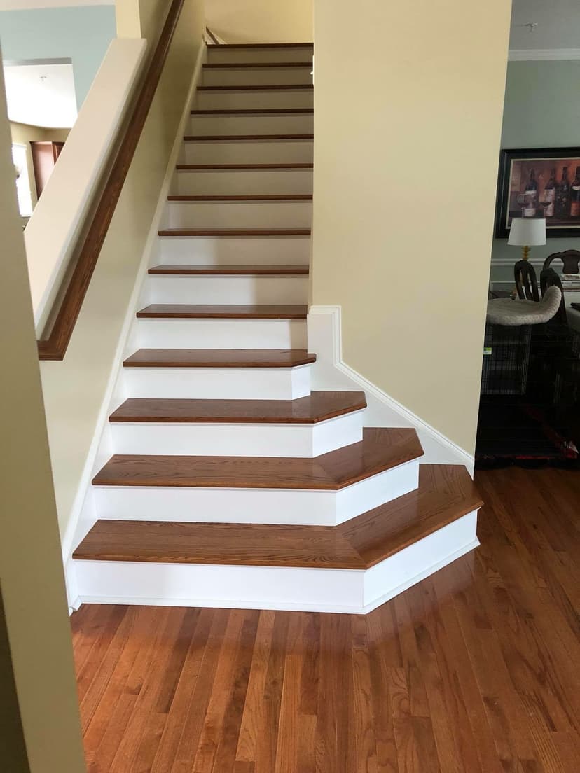 Staircase, finished hardwood